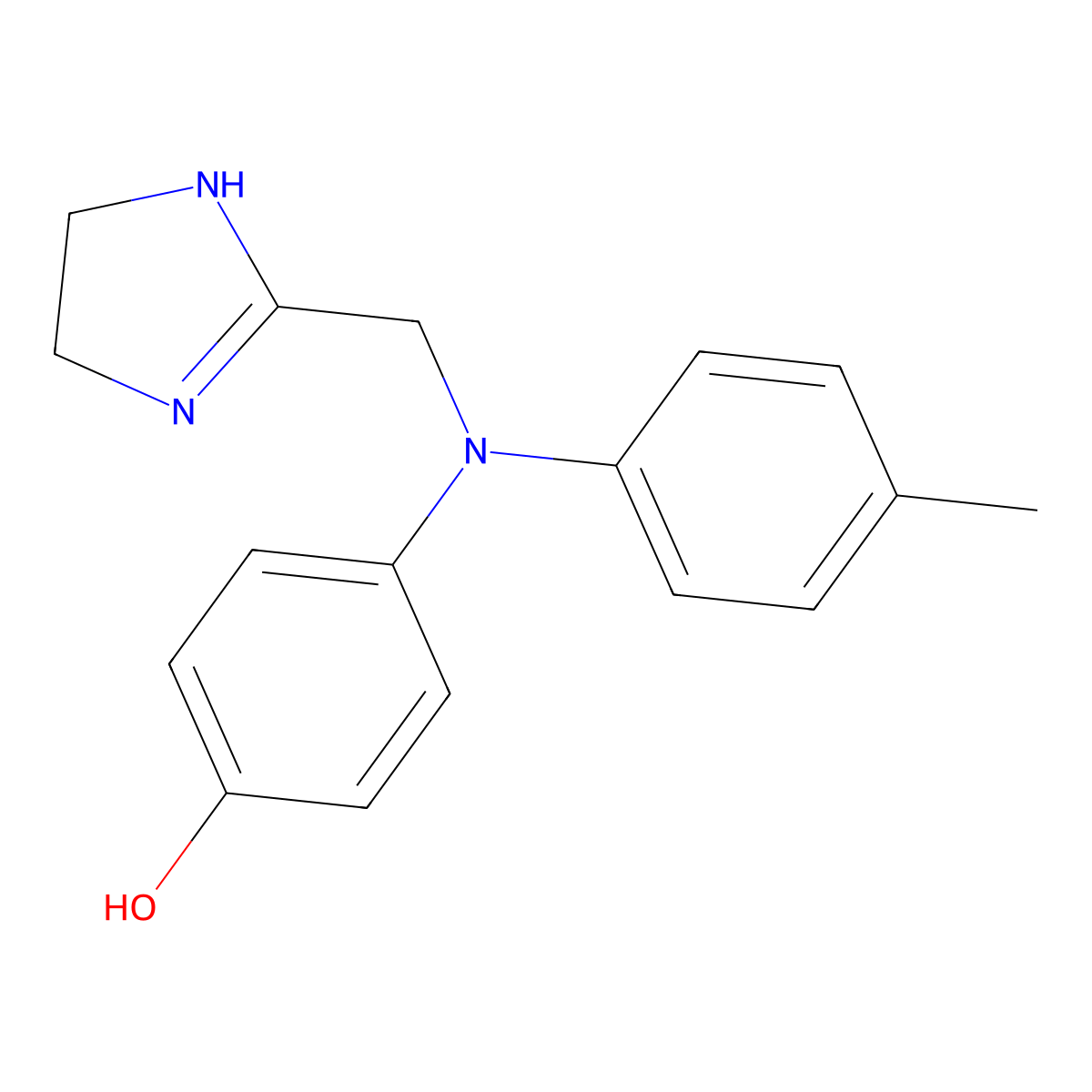 4-[N-(4,5-dihydro-1H-imidazol-2-ylmethyl)-4-methylanilino]phenol molecular structure, CAS 47142-51-8