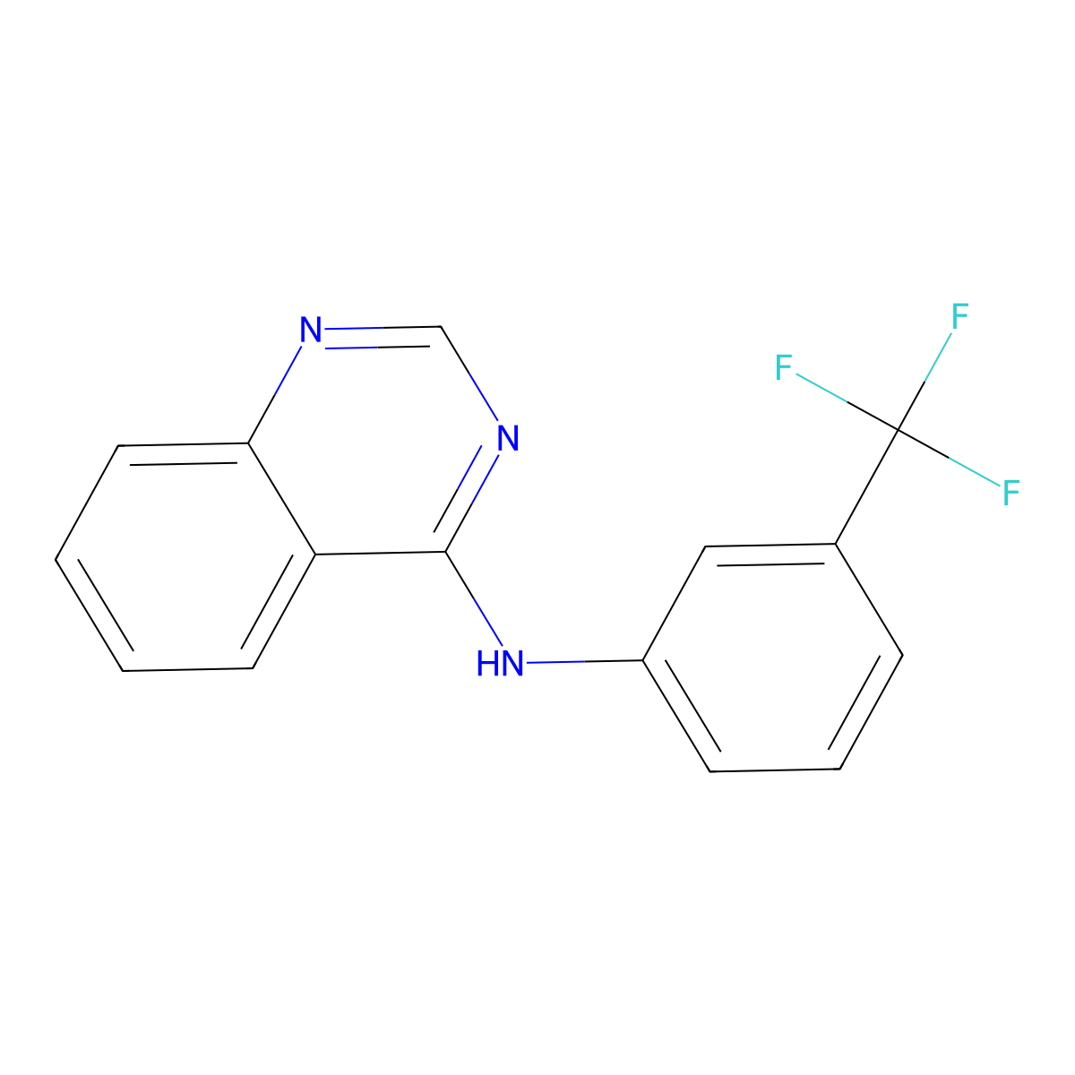 N-[3-(trifluoromethyl)phenyl]-4-quinazolinamine molecular structure, CAS 47155-57-7