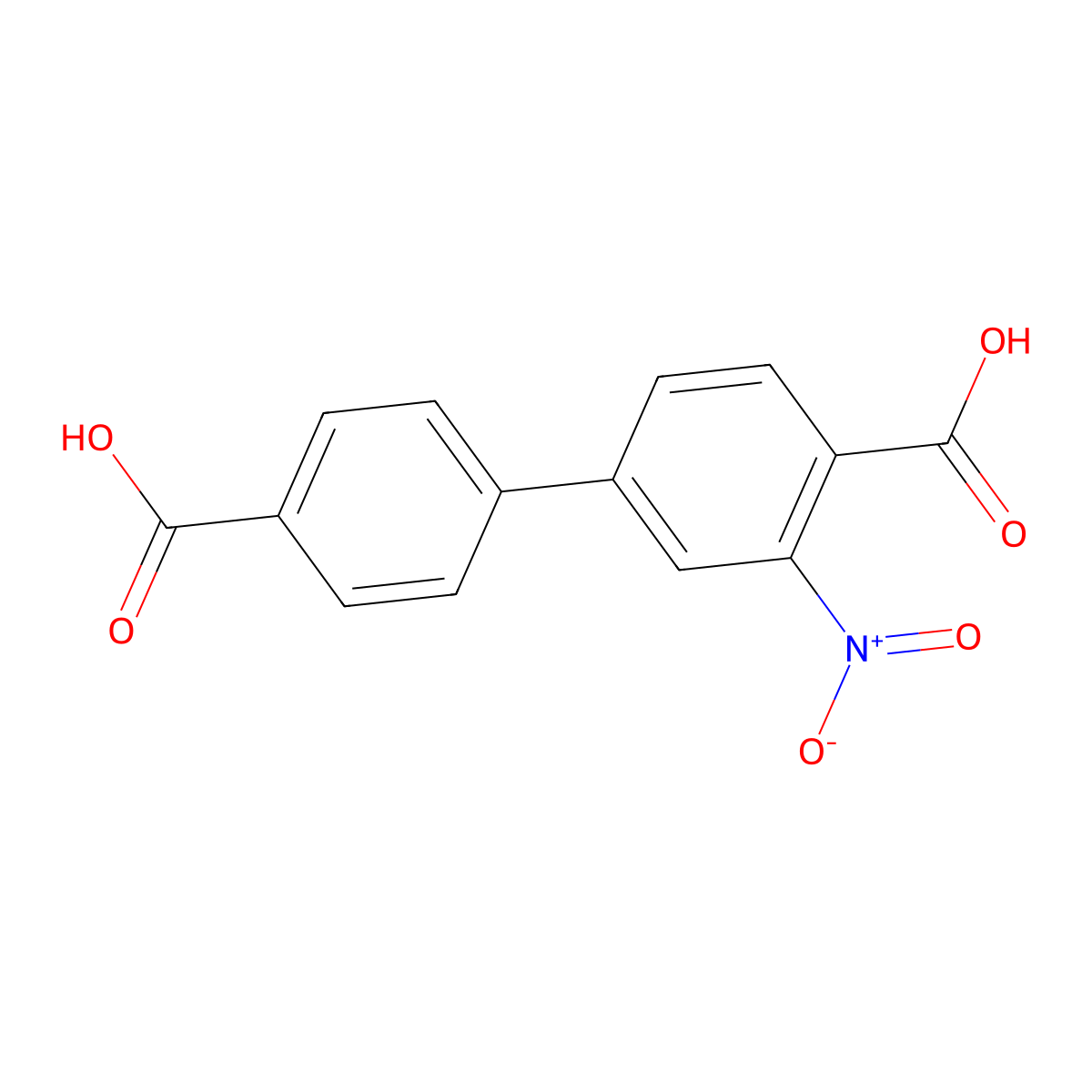 4-(4-Carboxyphenyl)-2-nitrobenzoic acid molecular structure, CAS 47160-06-5