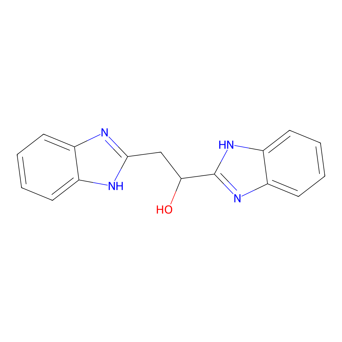 1,2-bis(1H-benzimidazol-2-yl)ethanol molecular structure, CAS 47165-29-7