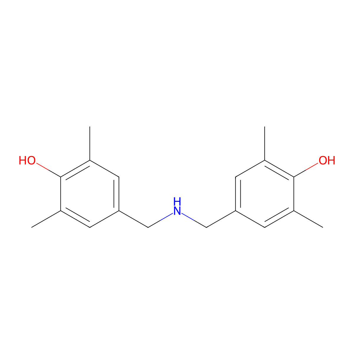 4-({[(4-Hydroxy-3,5-dimethylphenyl)methyl]amino}methyl)-2,6-dimethylphenol molecular structure, CAS 47170-93-4