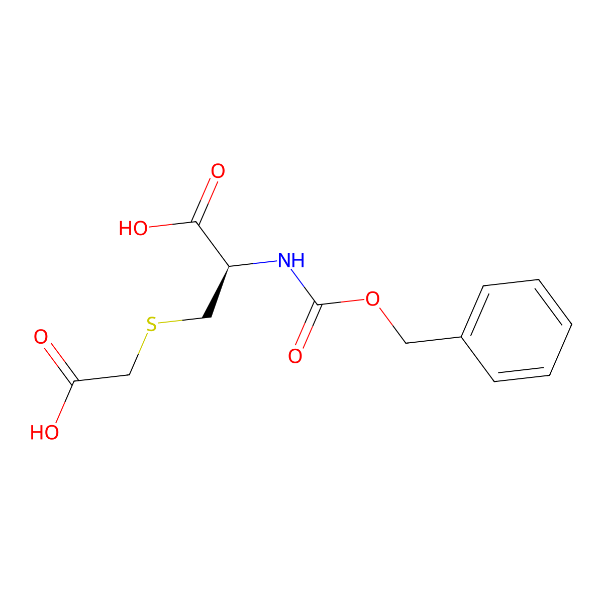 (2R)-2-{[(benzyloxy)carbonyl]amino}-3-[(carboxymethyl)sulfanyl]propanoic acid molecular structure, CAS 47173-61-5
