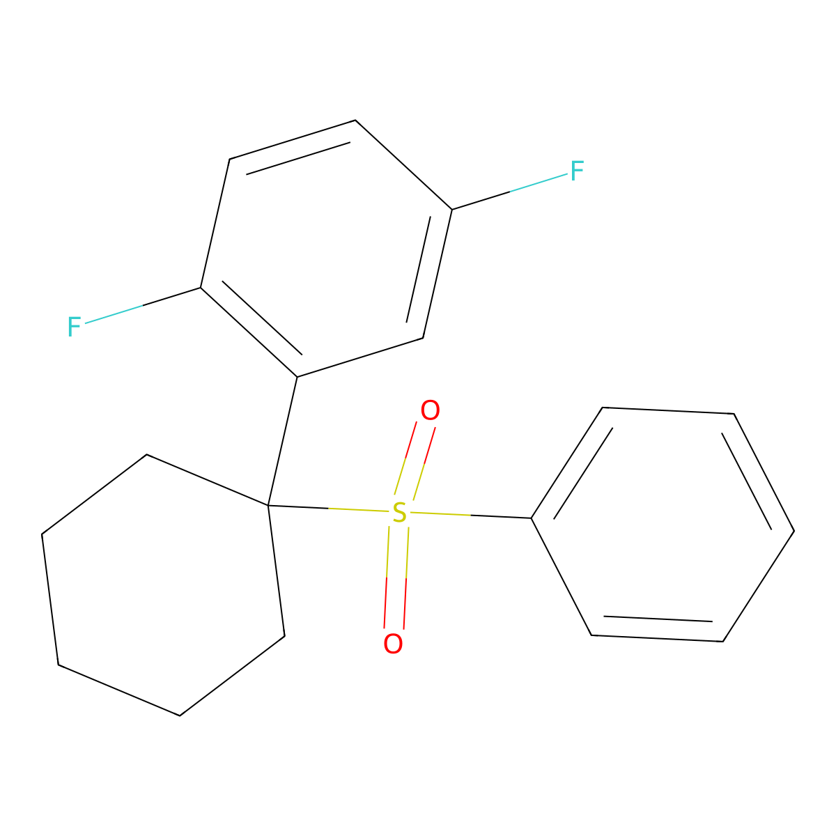1,4-Difluoro-2-(1-(phenylsulfonyl)cyclohexyl)benzene molecular structure, CAS 471903-54-5