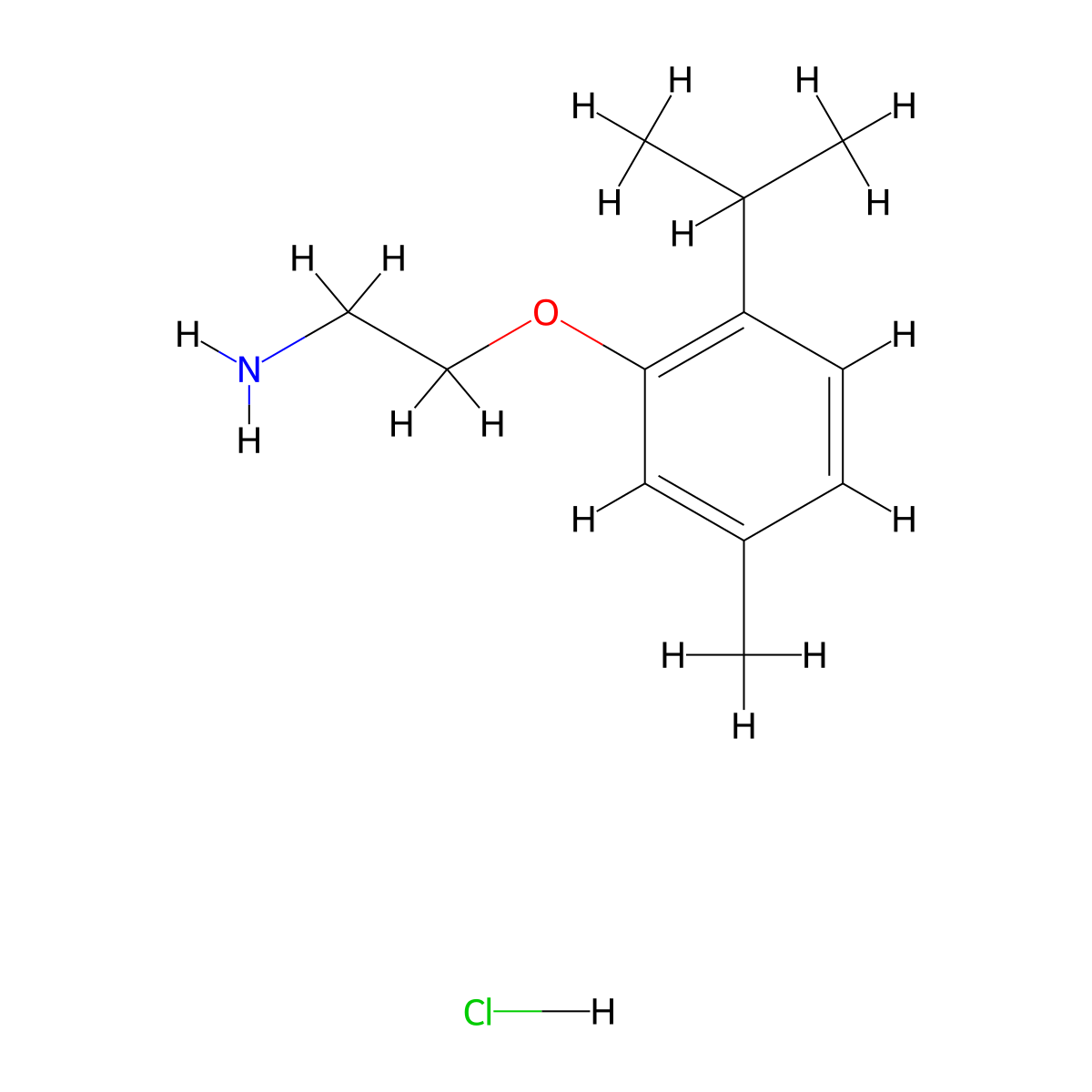 2-(2-Isopropyl-5-methyl-phenoxy)-ethylamine, hydrochloride molecular structure, CAS 471914-80-4