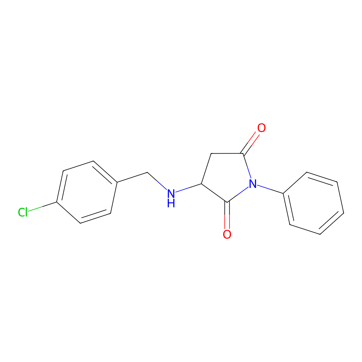 3-[(4-Chlorobenzyl)amino]-1-phenylpyrrolidine-2,5-dione molecular structure, CAS 471915-01-2