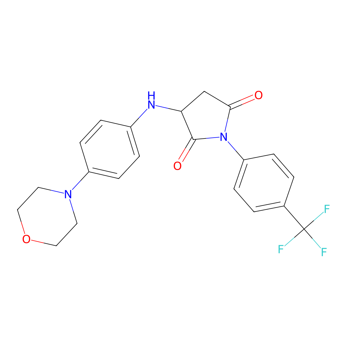 3-{[4-(Morpholin-4-yl)phenyl]amino}-1-[4-(trifluoromethyl)phenyl]pyrrolidine-2,5-dione molecular structure, CAS 471915-80-7
