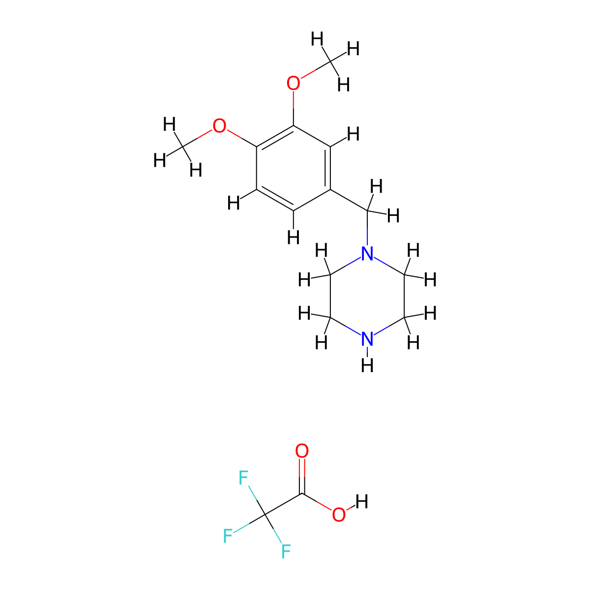 1-(3,4-Dimethoxy-benzyl)-piperazine trifluoroacetate molecular structure, CAS 471916-70-8