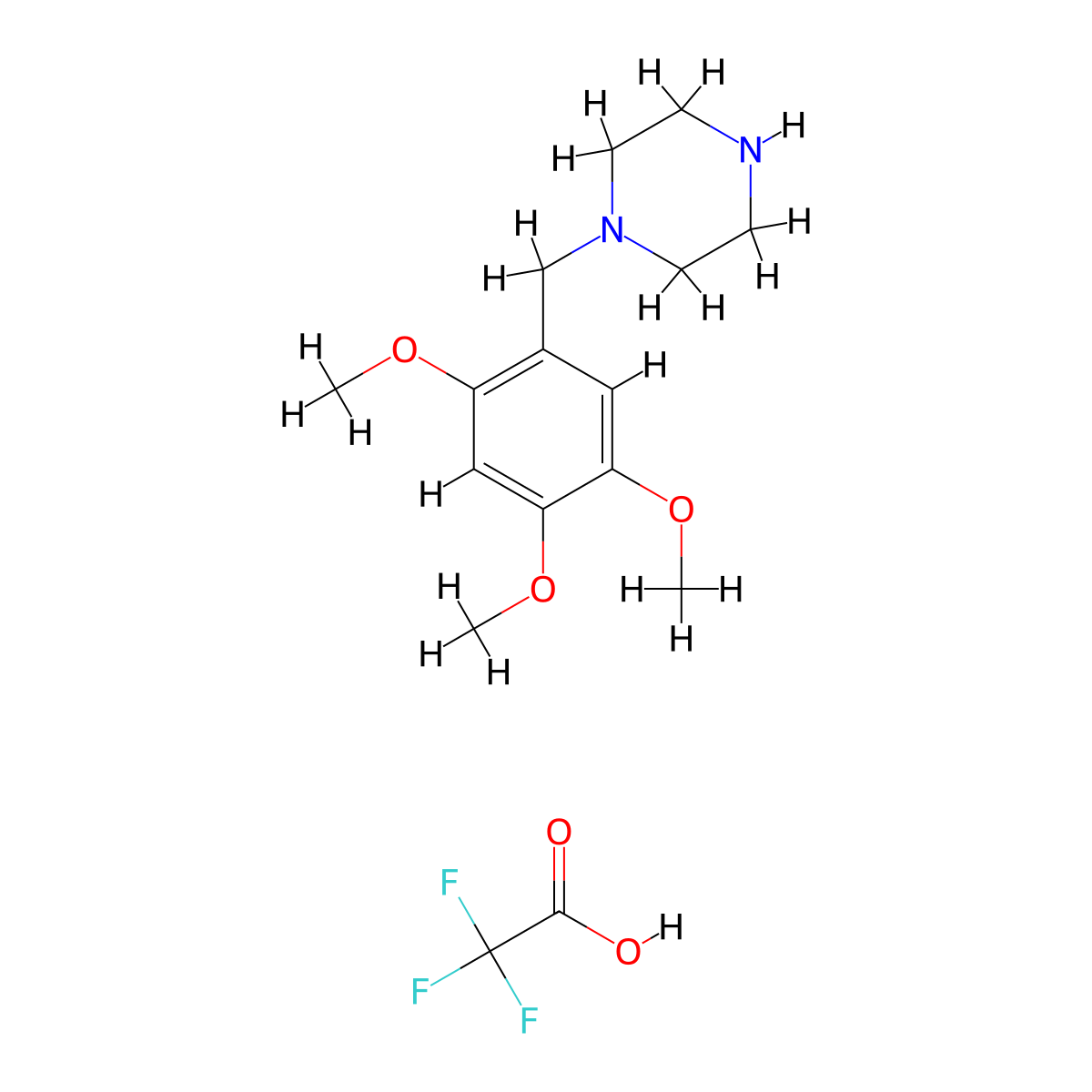 1-(2,4,5-Trimethoxybenzyl)piperazine trifluoroacetate molecular structure, CAS 471916-79-7
