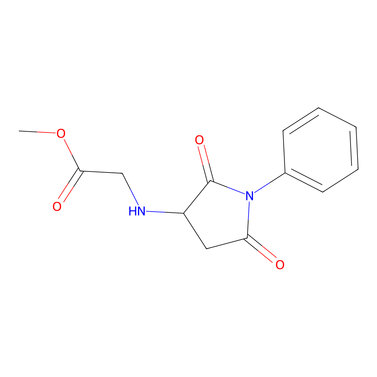 Methyl N-(2,5-dioxo-1-phenylpyrrolidin-3-YL)glycinate molecular structure, CAS 471917-05-2