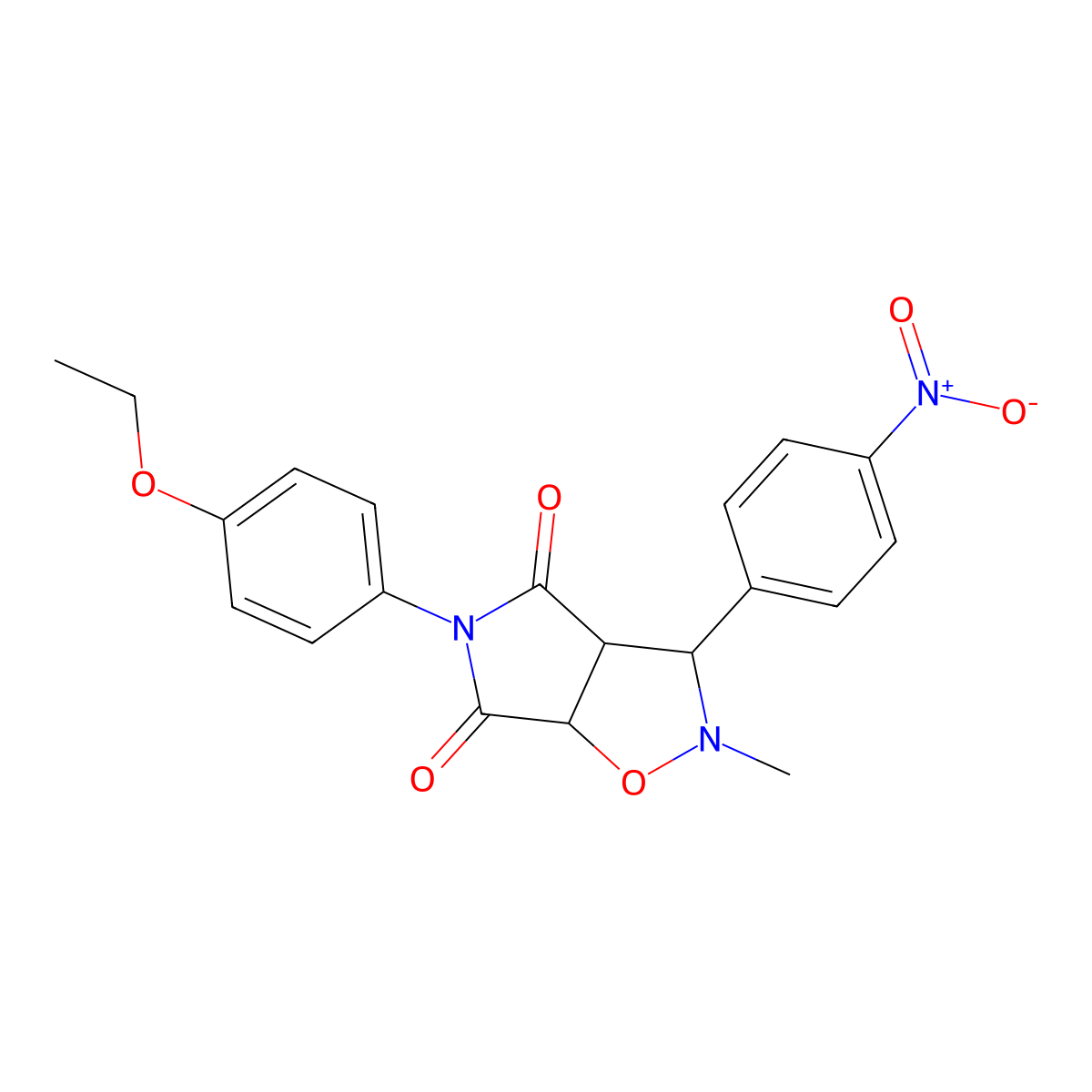 5-(4-ethoxyphenyl)-2-methyl-3-(4-nitrophenyl)dihydro-2H-pyrrolo[3,4-d]isoxazole-4,6(5H,6aH)-dione molecular structure, CAS 471917-12-1