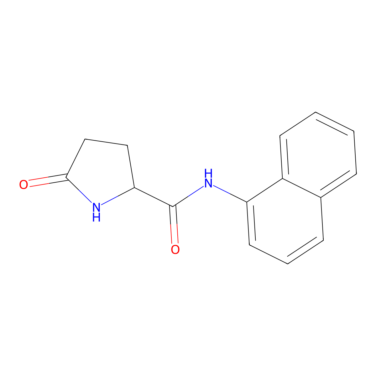 N-naphthalen-1-yl-5-oxopyrrolidine-2-carboxamide molecular structure, CAS 471917-20-1