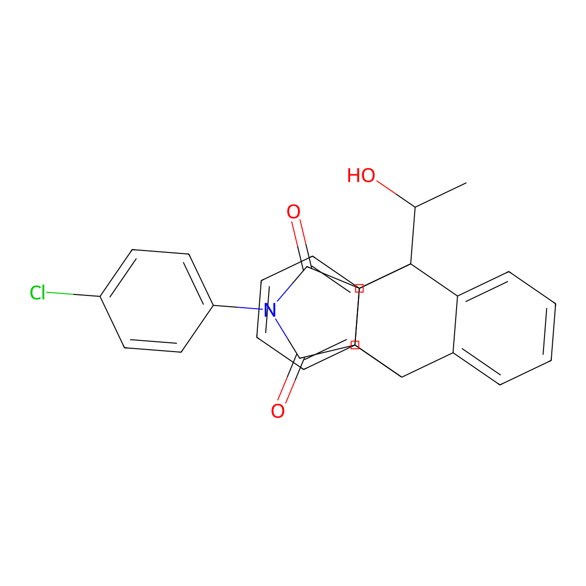 17-(4-Chlorophenyl)-1-(1-hydroxyethyl)-17-azapentacyclo[6.6.5.0~2,7~.0~9,14~.0~15,19~]nonadeca-2,4,6,9,11,13-hexaene-16,18-dione molecular structure, CAS 471917-78-9