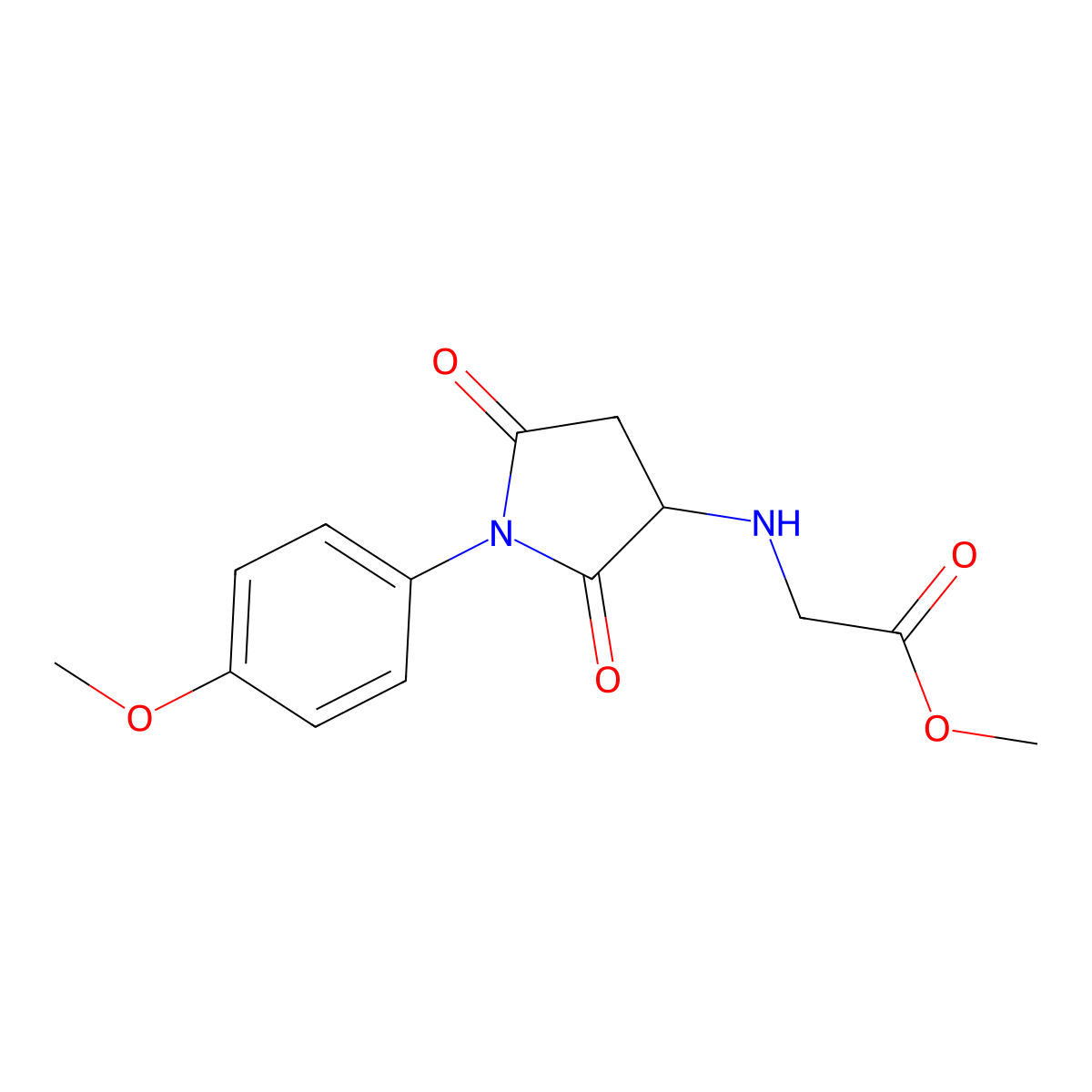 methyl N-[1-(4-methoxyphenyl)-2,5-dioxopyrrolidin-3-yl]glycinate molecular structure, CAS 471917-79-0