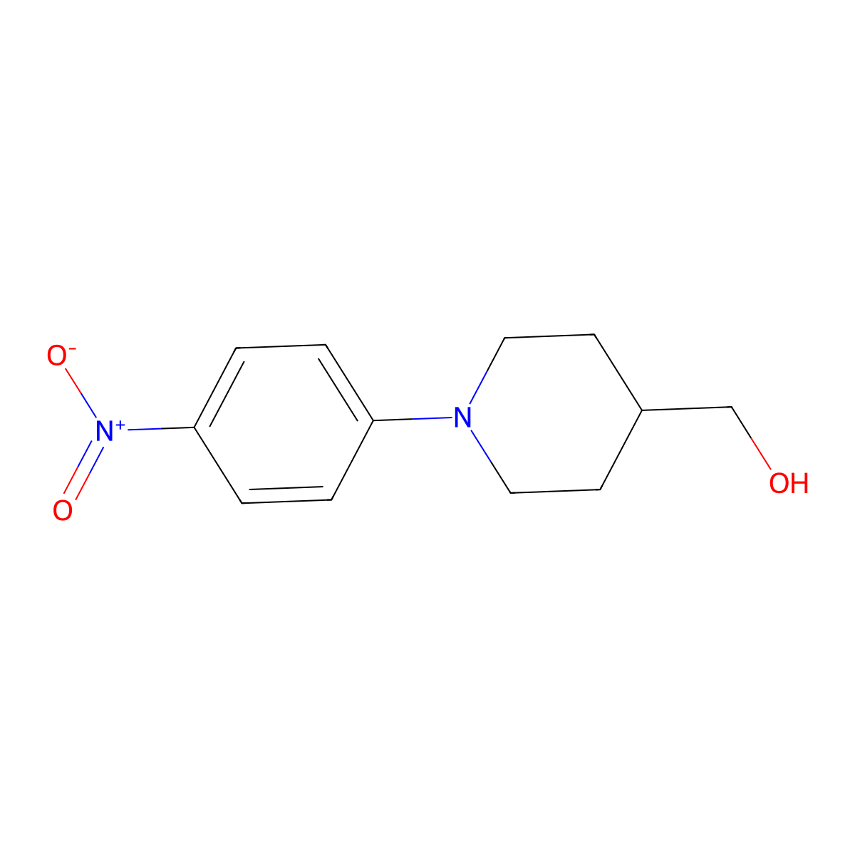 (1-(4-Nitrophenyl)piperidin-4-yl)methanol molecular structure, CAS 471937-85-6