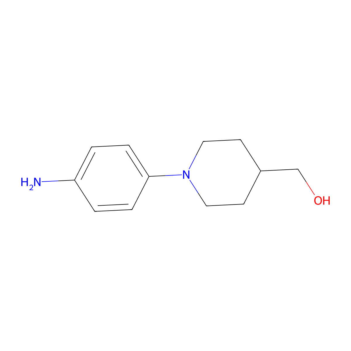 1-(4-Aminophenyl)-4-piperidinemethanol molecular structure, CAS 471937-86-7