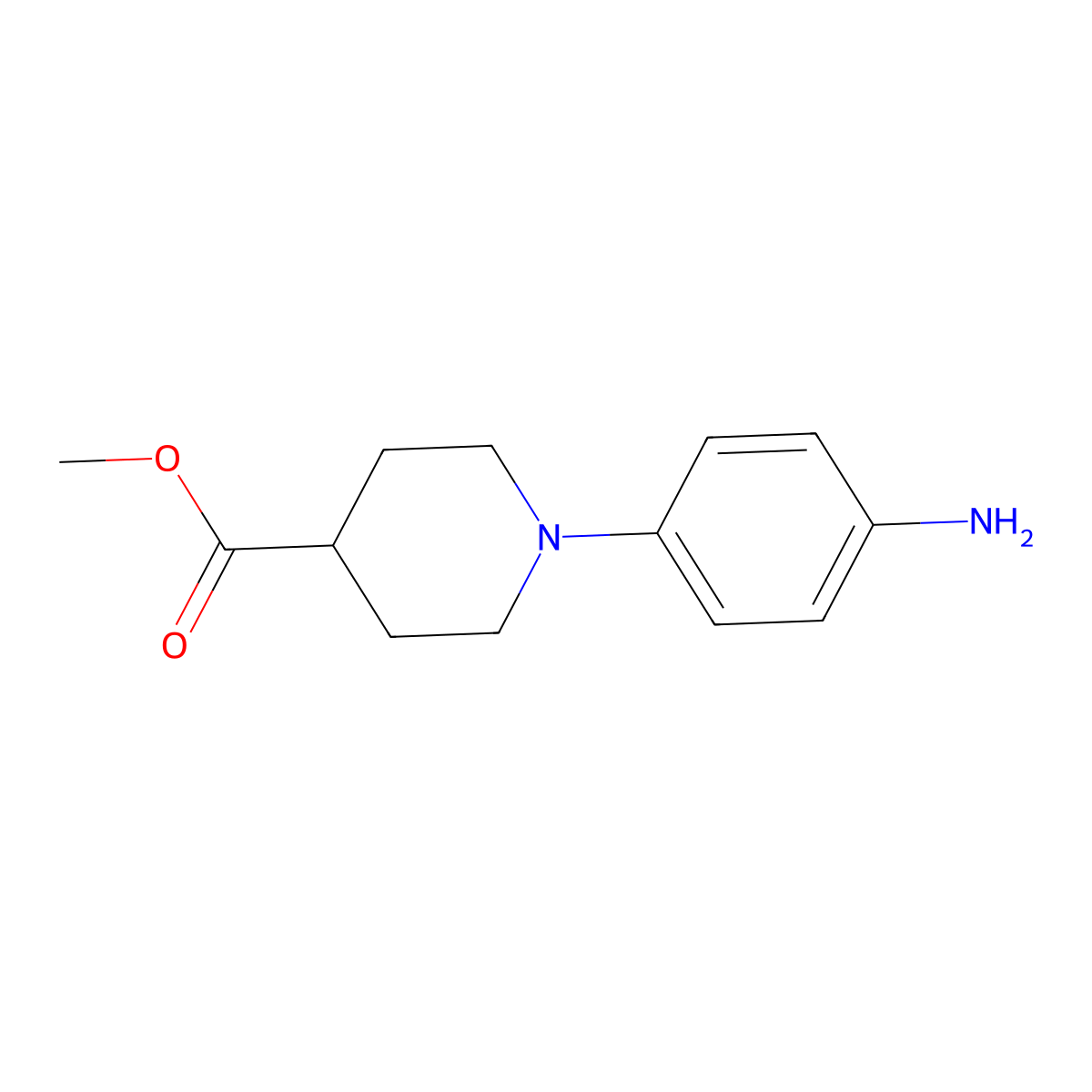 Methyl 1-(4-aminophenyl)piperidine-4-carboxylate molecular structure, CAS 471938-27-9