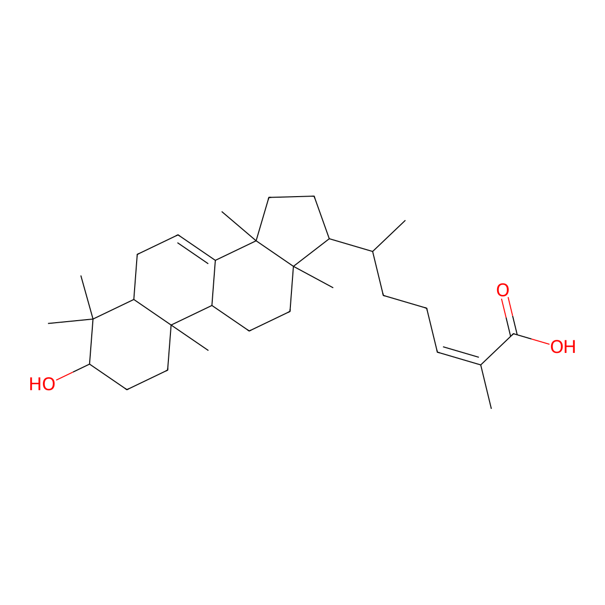 Masticadienolic acid molecular structure, CAS 472-30-0