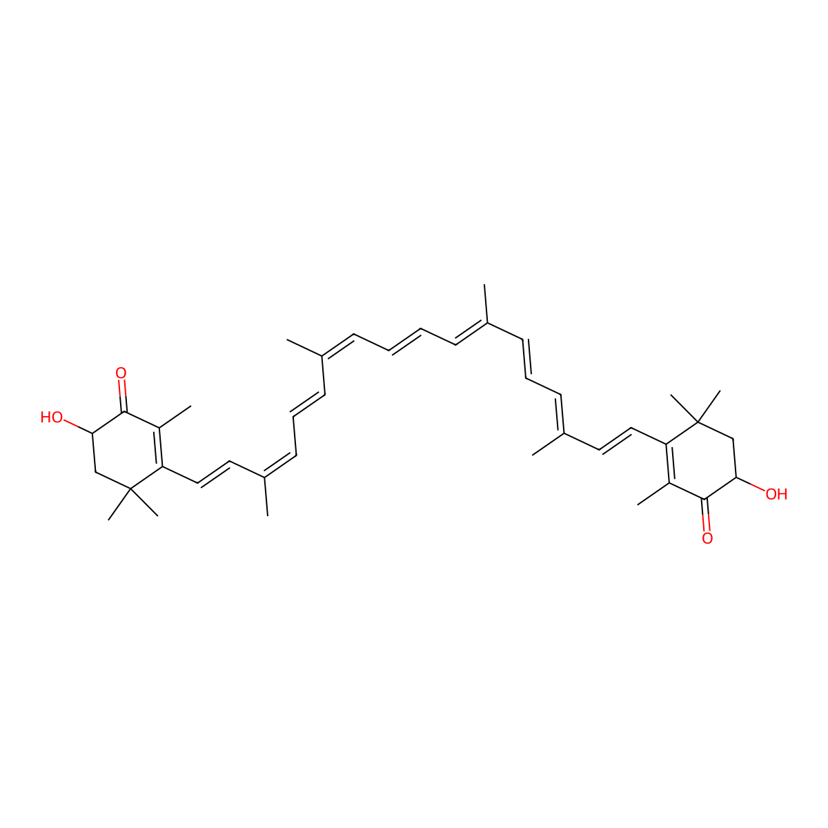 Astaxanthin molecular structure, CAS 472-61-7