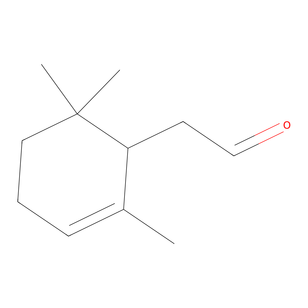 2-Cyclohexene-1-acetaldehyde, 2,6,6-trimethyl- molecular structure, CAS 472-64-0