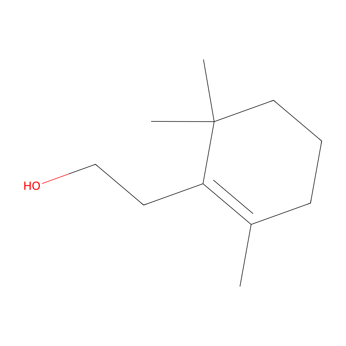 1-Cyclohexene-1-ethanol, 2,6,6-trimethyl- molecular structure, CAS 472-65-1