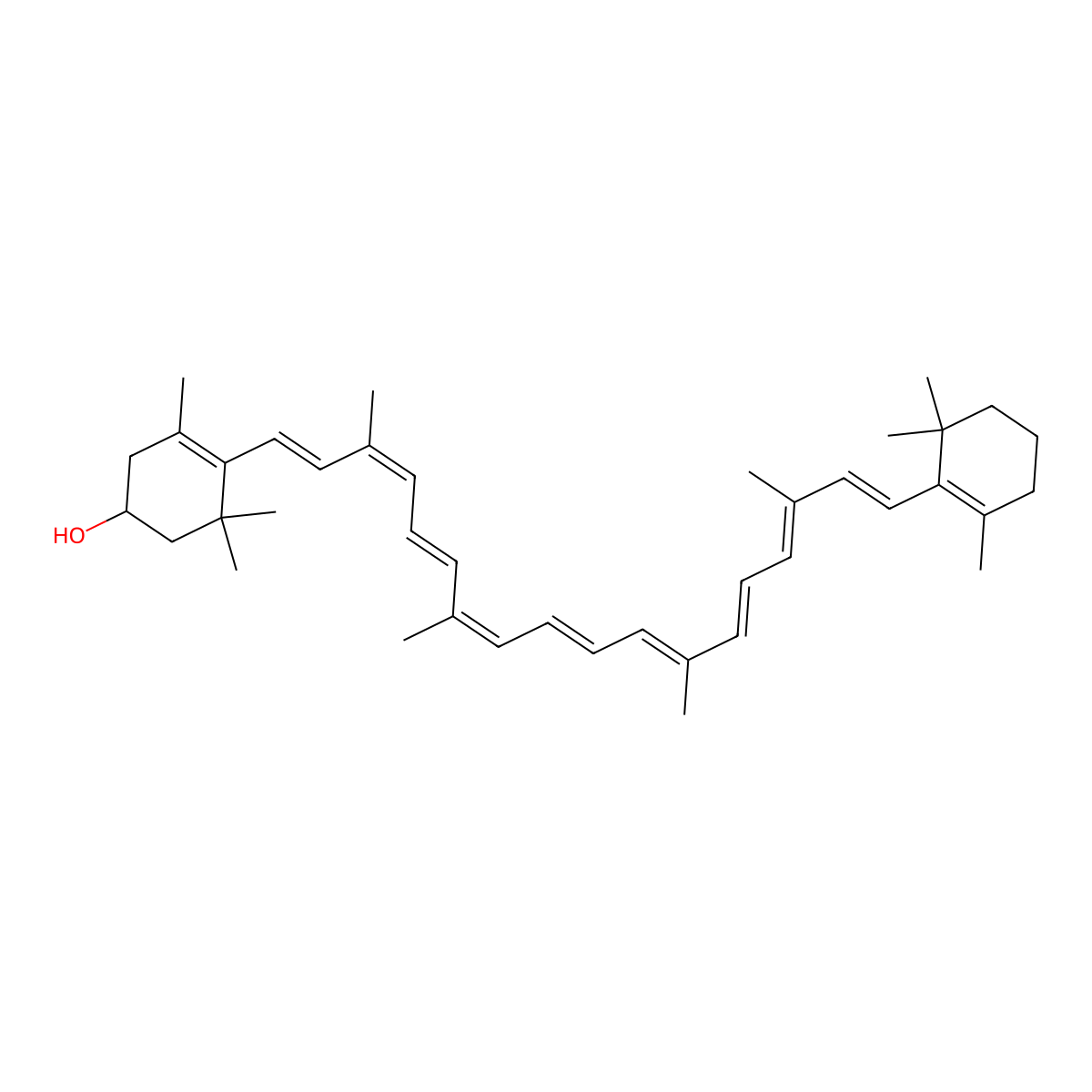 Cryptoxanthin molecular structure, CAS 472-70-8