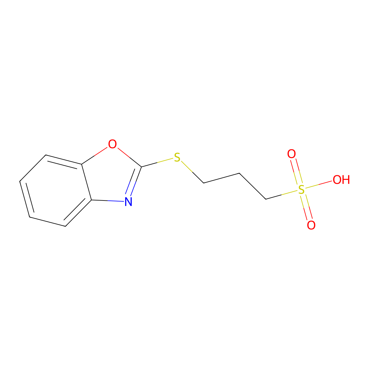 3-(1,3-Benzoxazol-2-ylsulfanyl)propane-1-sulfonic acid molecular structure, CAS 4720-62-1