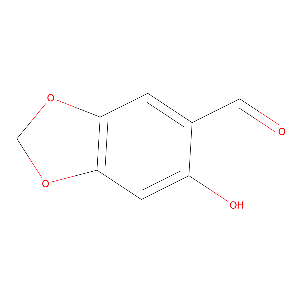 6-Hydroxy-1,3-dioxaindane-5-carbaldehyde molecular structure, CAS 4720-68-7