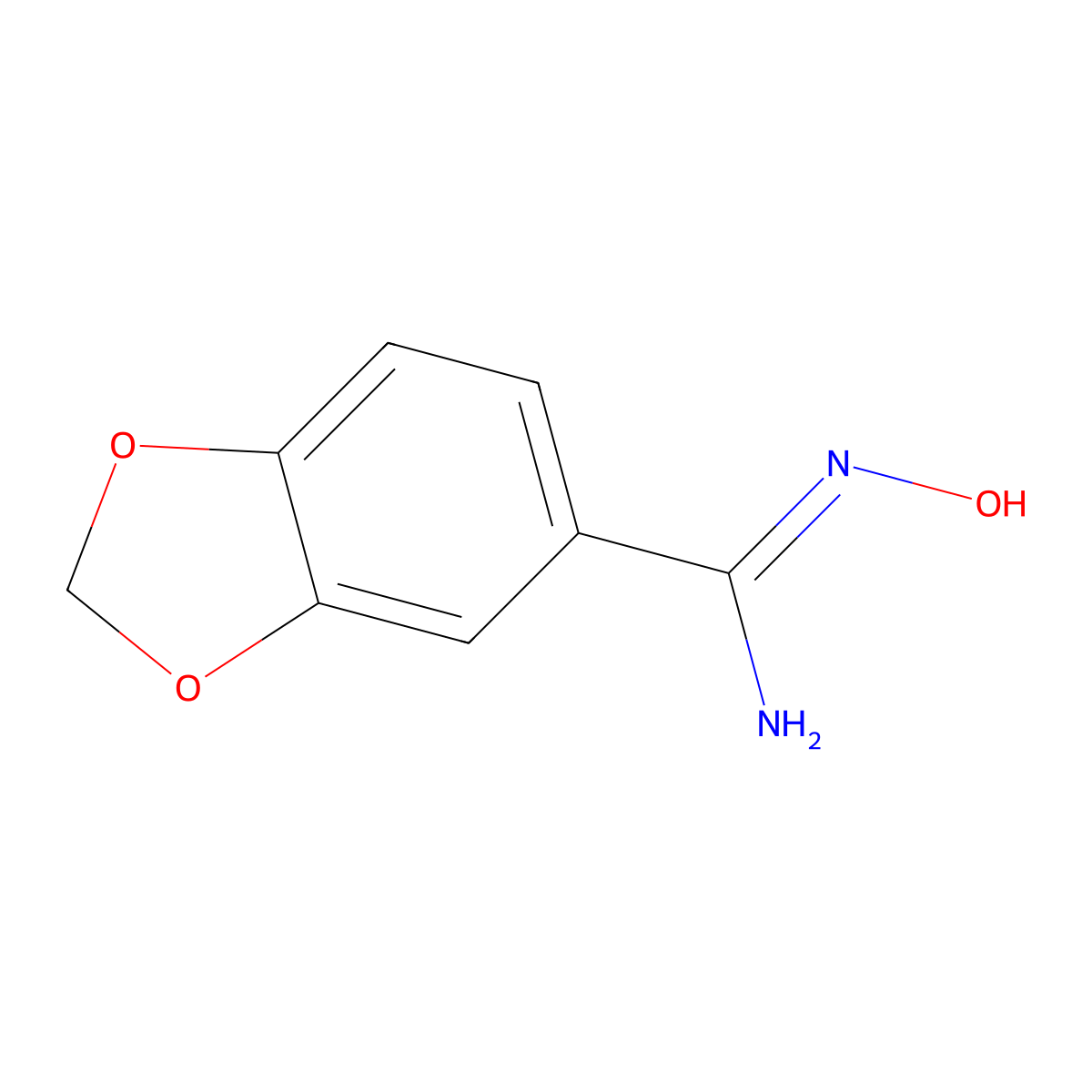 N-Hydroxybenzo[d][1,3]dioxole-5-carboximidamide molecular structure, CAS 4720-72-3