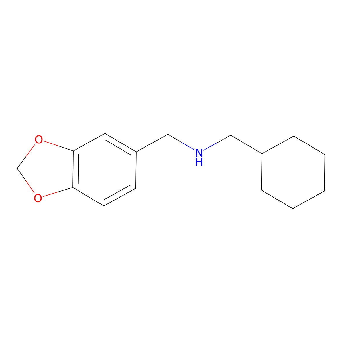 1-(1,3-benzodioxol-5-yl)-N-(cyclohexylmethyl)methanamine molecular structure, CAS 4720-74-5