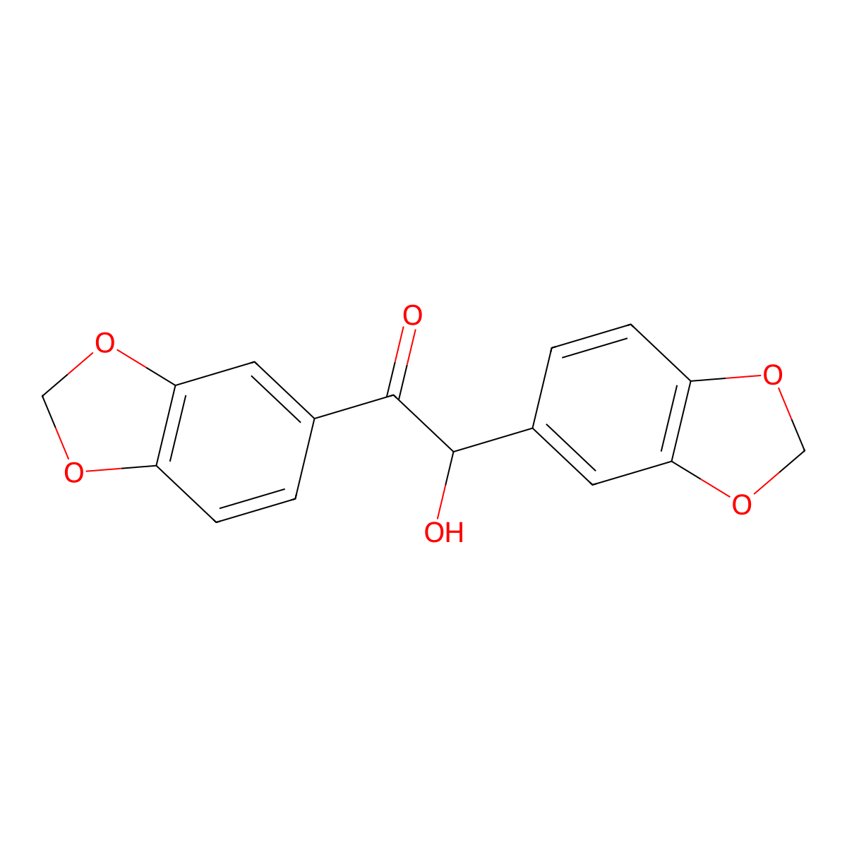 1,2-Bis(1,3-benzodioxol-5-yl)-2-hydroxyethanone molecular structure, CAS 4720-82-5