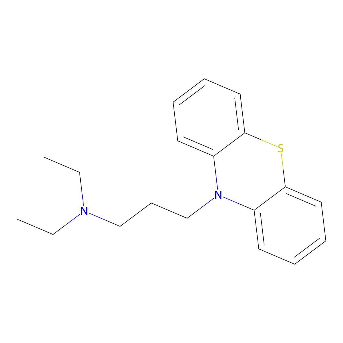 10-(3-(Diethylamino)propyl)phenothiazine molecular structure, CAS 47205-14-1