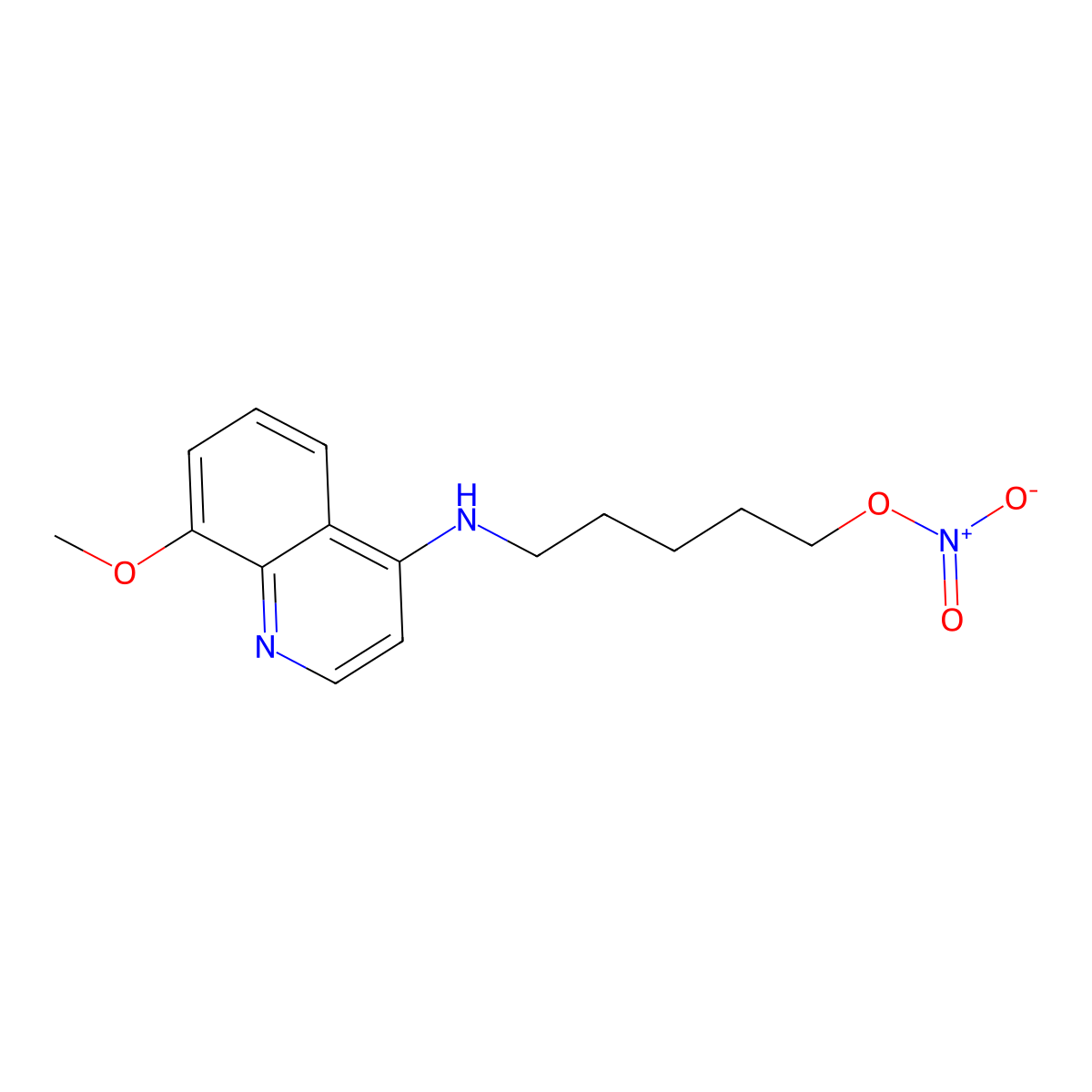 5-(n-(8-Methoxy-4-quinolyl)amino)pentyl nitrate molecular structure, CAS 47208-82-2