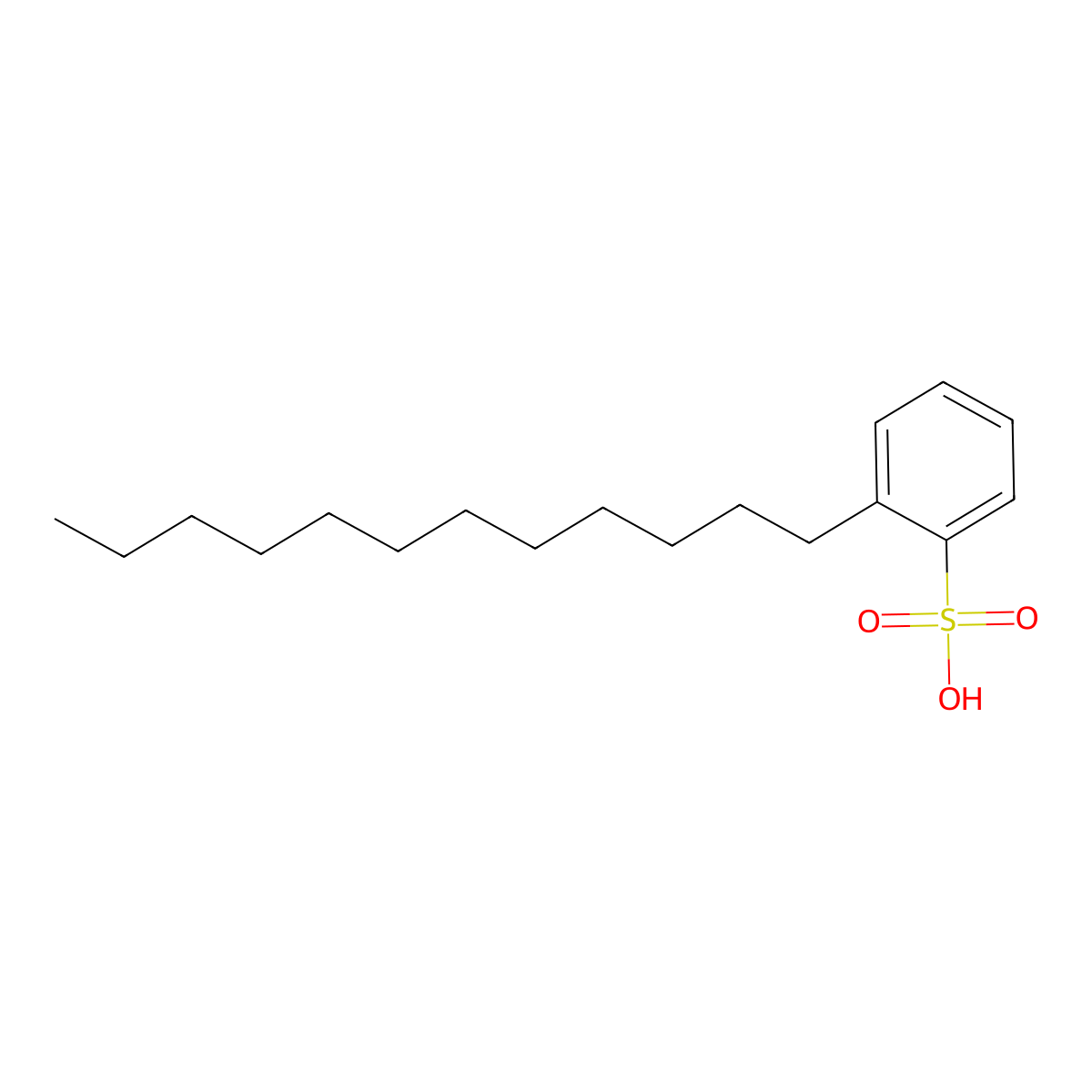 Dodecylbenzenesulphonic acid molecular structure, CAS 47221-31-8