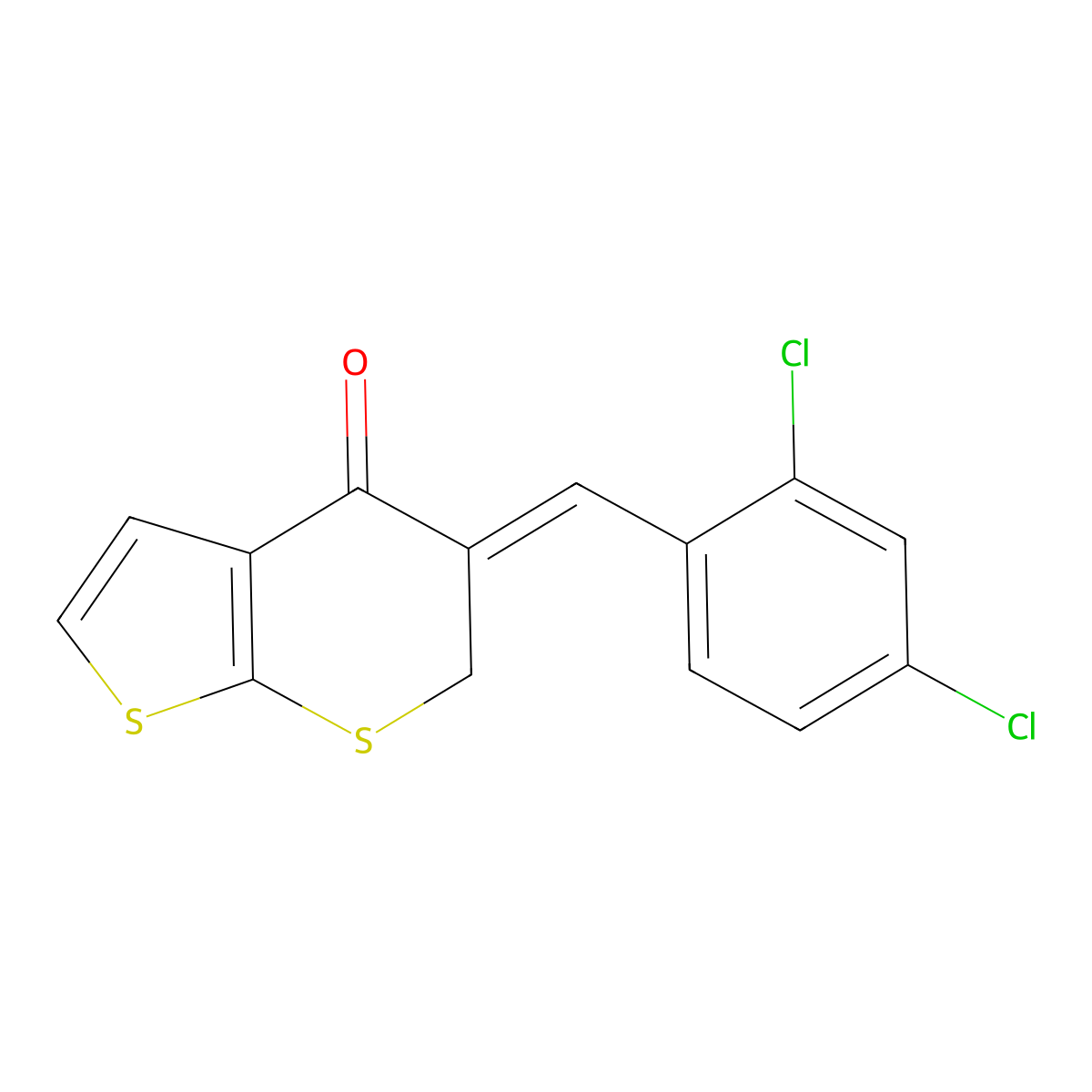 5-[(2,4-Dichlorophenyl)methylidene]thieno[2,3-b]thiopyran-4-one molecular structure, CAS 4723-63-1