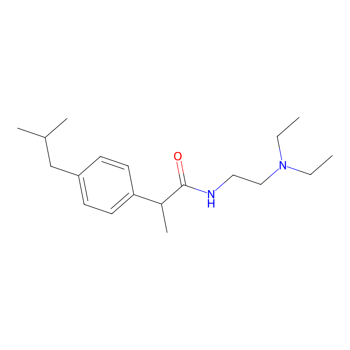 N-[2-(diethylamino)ethyl]-2-[4-(2-methylpropyl)phenyl]propanamide molecular structure, CAS 47236-90-8