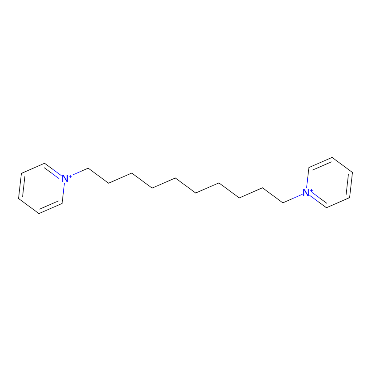 1,10-Di(1-pyridiniumyl)decane; diiodide molecular structure, CAS 47244-14-4
