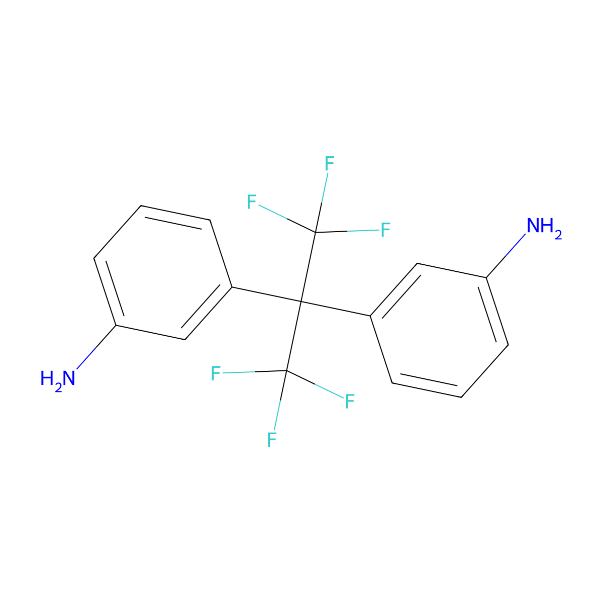 2,2-Bis(3-aminophenyl)hexafluoropropane molecular structure, CAS 47250-53-3