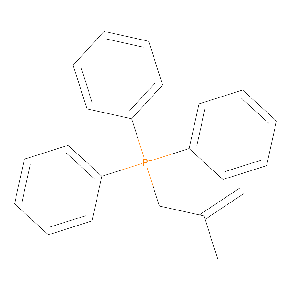 (2-Methyl-2-propen-1-yl)triphenylphosphonium molecular structure, CAS 47252-15-3