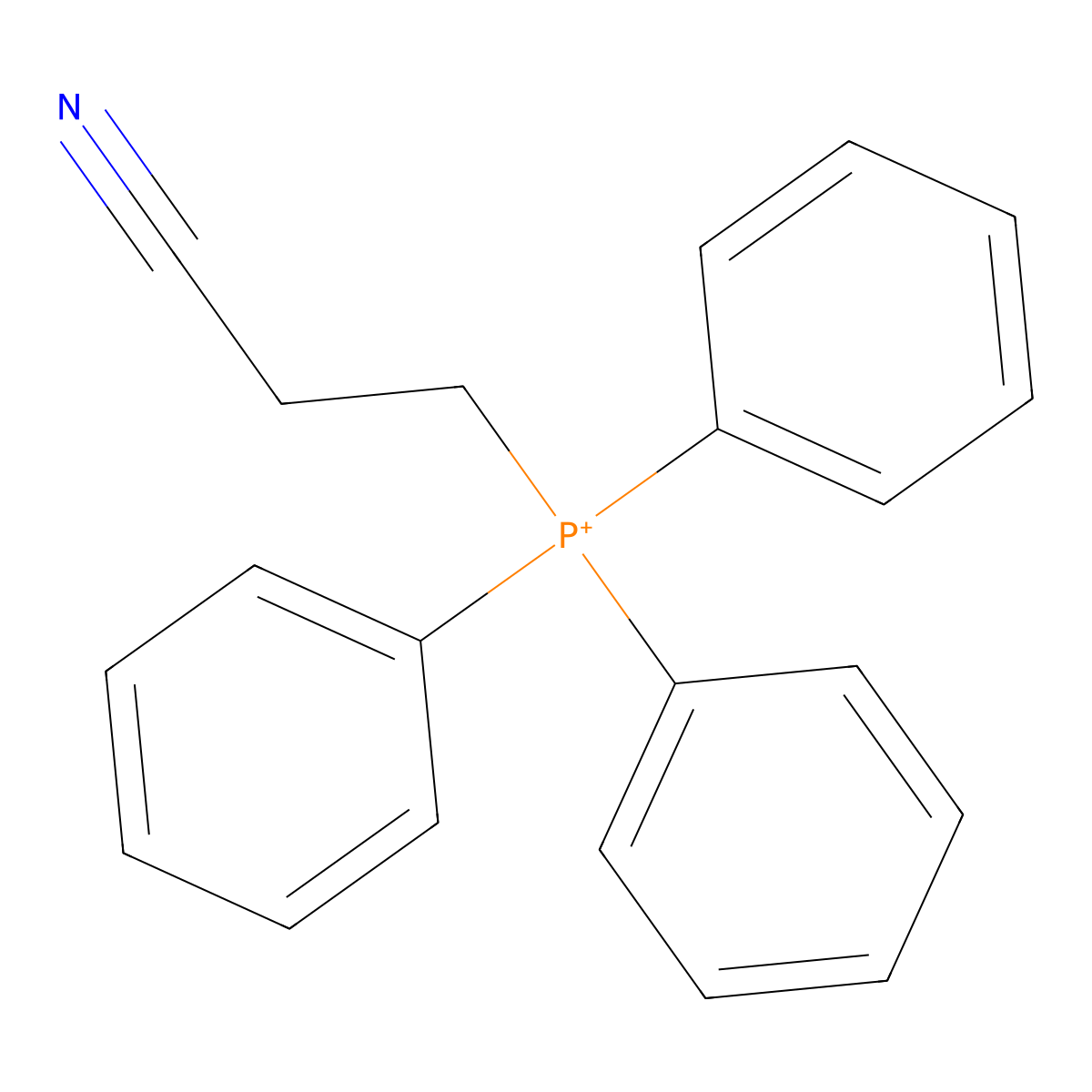 3-(Triphenylphosphoranyl)propanenitrile molecular structure, CAS 47252-66-4