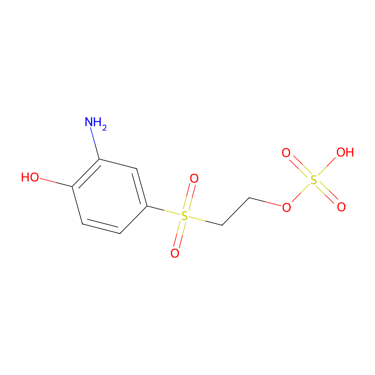 Phenol, 2-amino-4-[[2-(sulfooxy)ethyl]sulfonyl]- molecular structure, CAS 4726-22-1