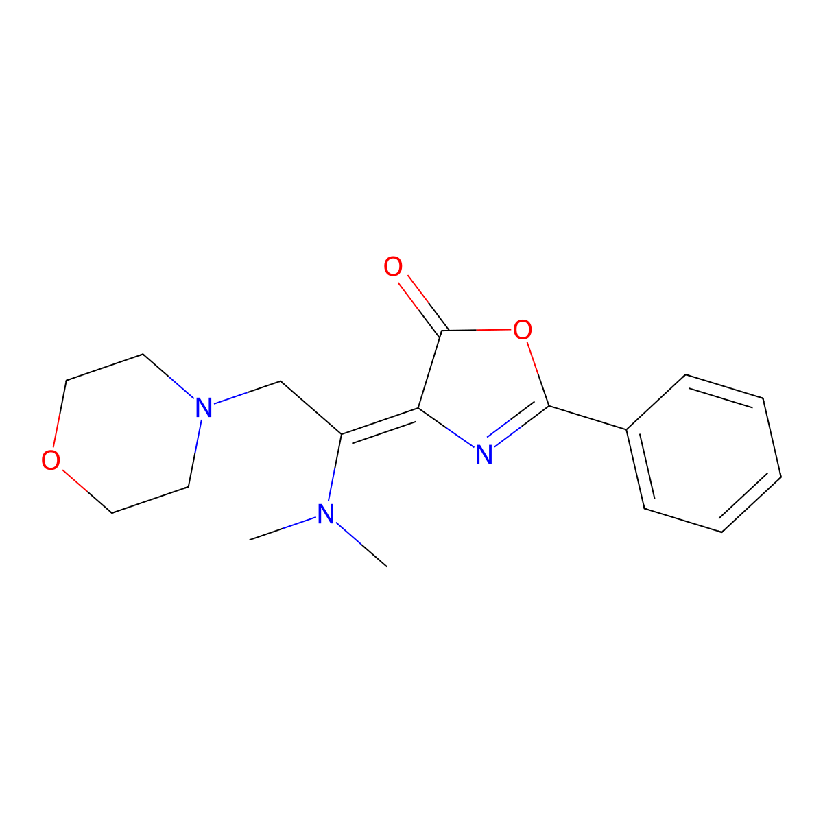 4-[1-(Dimethylamino)-2-morpholin-4-ylethylidene]-2-phenyl-1,3-oxazol-5-one molecular structure, CAS 4726-53-8