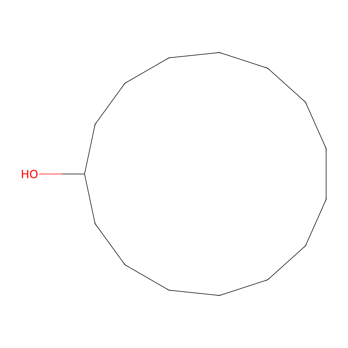 Cyclopentadecanol molecular structure, CAS 4727-17-7