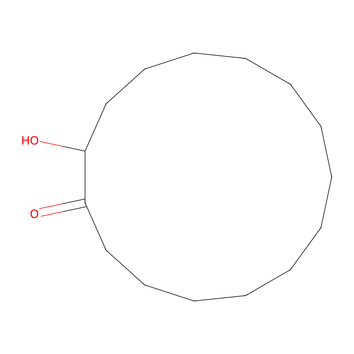 2-Hydroxycyclopentadecanone molecular structure, CAS 4727-18-8