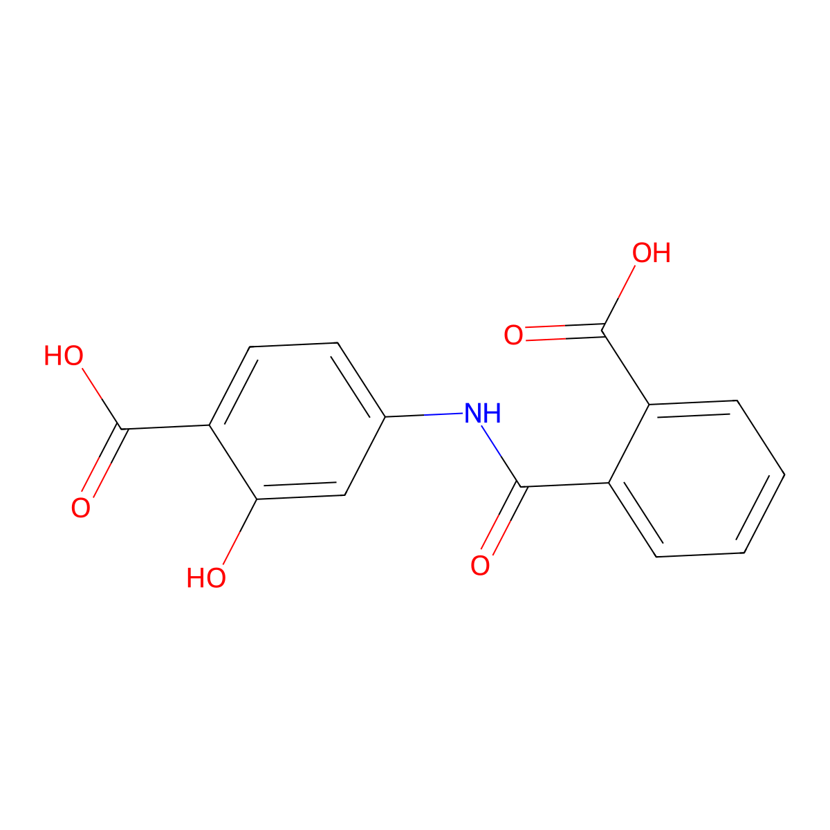 4-[(2-Carboxybenzoyl)amino]-2-hydroxybenzoic acid molecular structure, CAS 4727-30-4