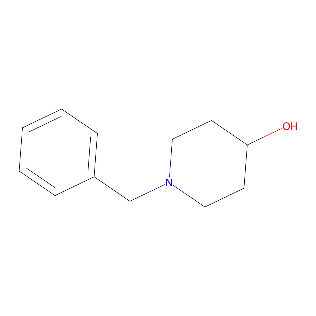 1-Benzylpiperidin-4-ol molecular structure, CAS 4727-72-4