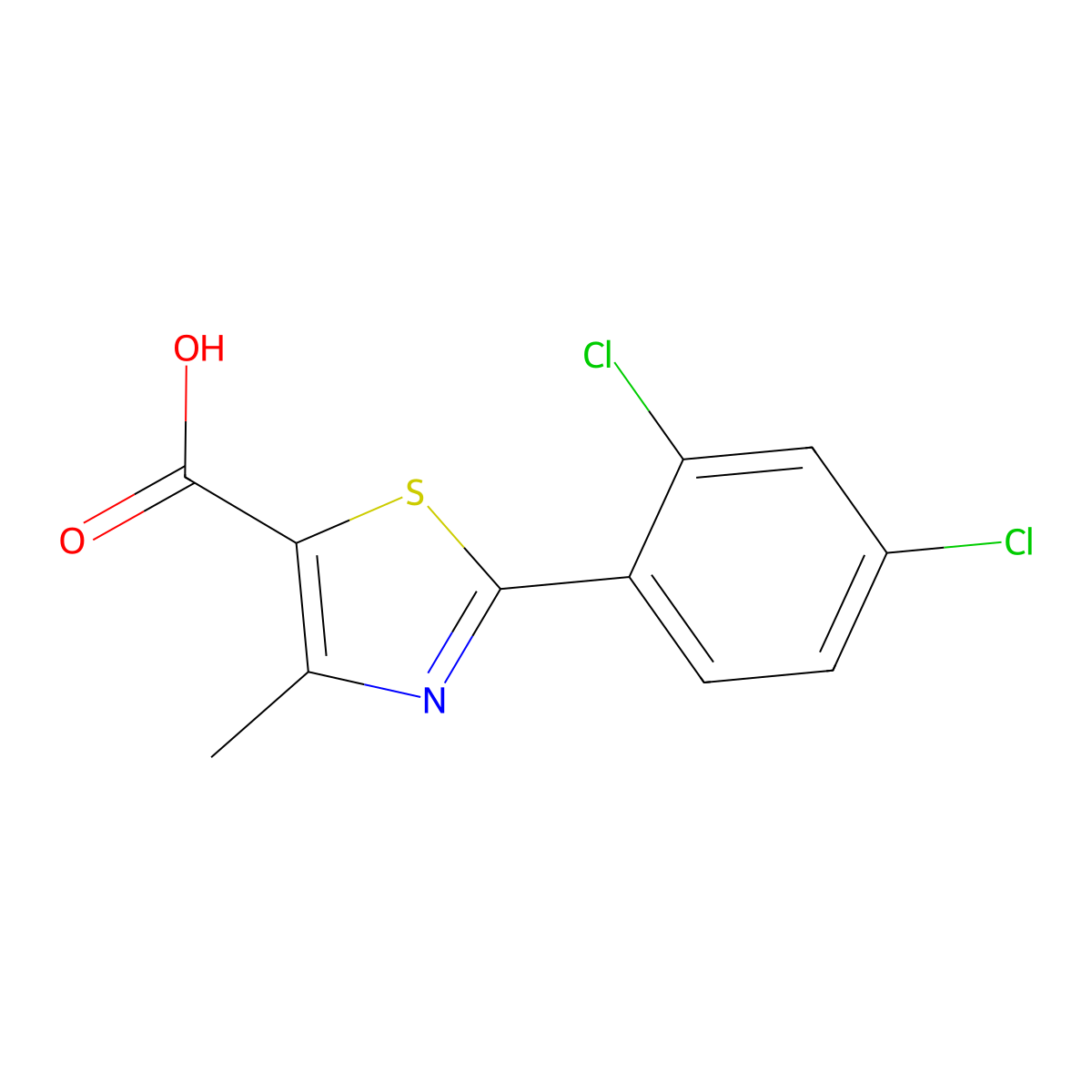 2-(2,4-Dichlorophenyl)-4-methylthiazole-5-carboxylic acid molecular structure, CAS 472804-18-5