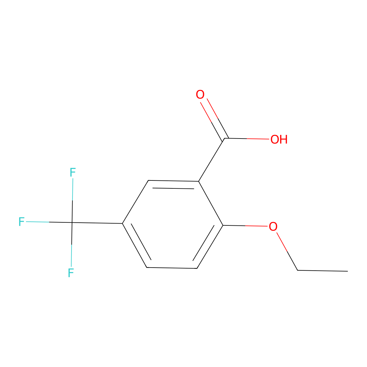 2-Ethoxy-5-(trifluoromethyl)benzoic acid molecular structure, CAS 472809-65-7