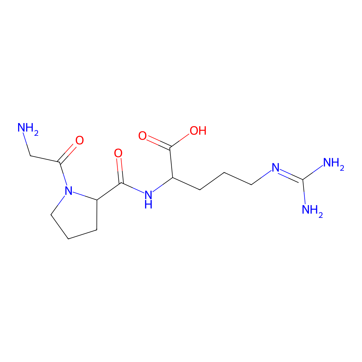 Glycyl-prolyl-arginine molecular structure, CAS 47295-77-2