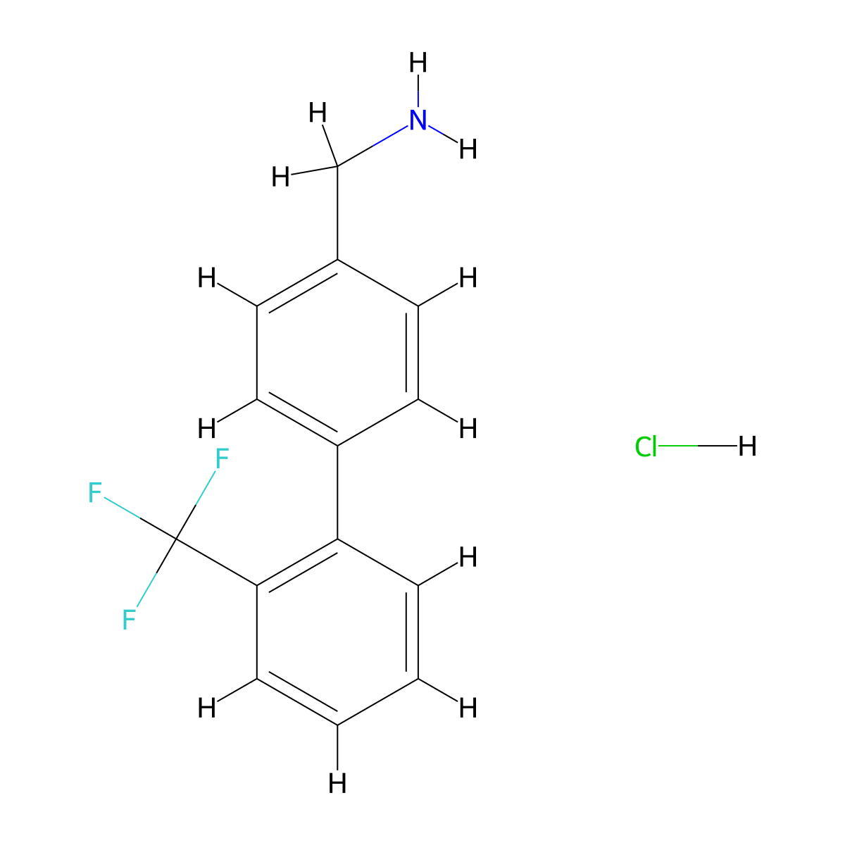 2'-(Trifluoromethyl)-biphenyl-4-methanamine hydrochloride molecular structure, CAS 472964-20-8