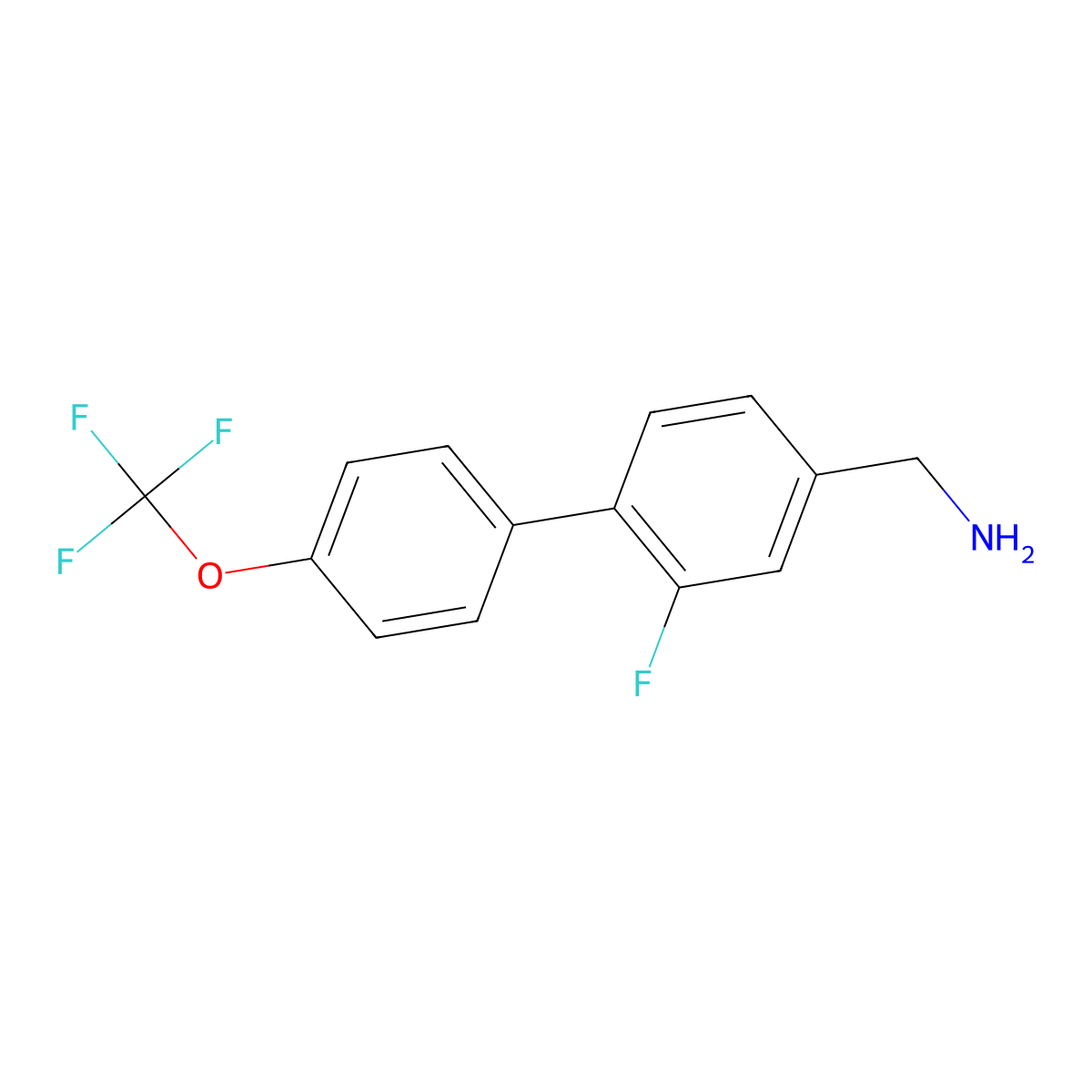 C-(2-Fluoro-4'-(trifluoromethoxy)biphenyl-4-yl)-methylamine molecular structure, CAS 472964-34-4